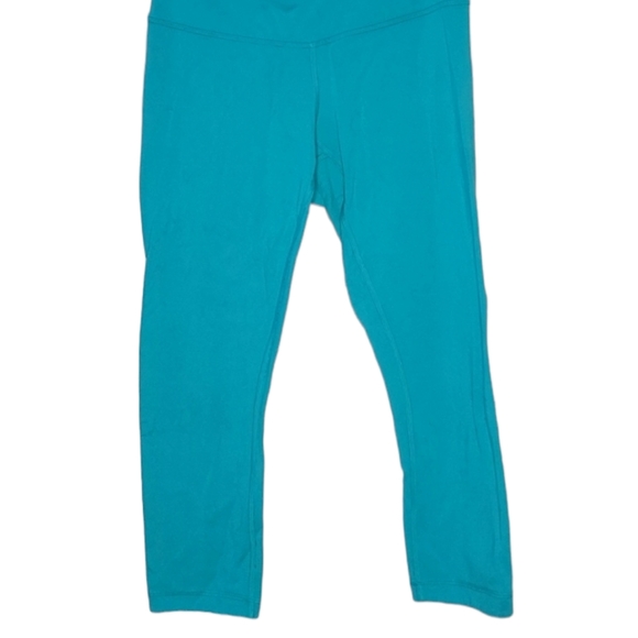 Lululemon Bright Blue Cropped Skinny Wunder Under Leggings - Picture 1 of 8